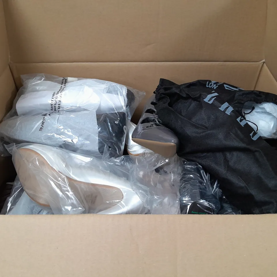 BOX OF APPROXIMATELY 10 ASSORTED WOPMENS SHOES IN VARIOUS COLOURS, STYLES AND SIZES