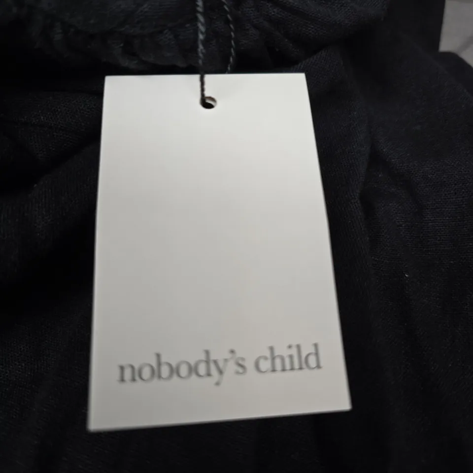 NOBODY'S CHILD MARLICE TOP – LINEN BLACK, UK 10 (EU 38)
