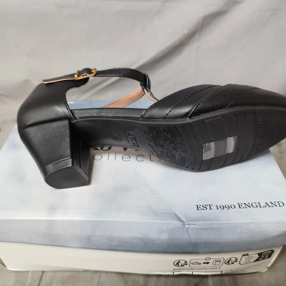 AJVANI WOMEN'S BLACK T-STRAP HEEL – UK 5 (EU 37)