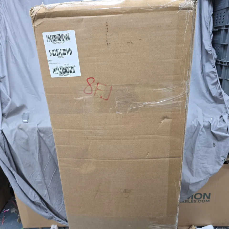 8FT FLOCKED EMPEROR CHRISTMAS TREE WITH METAL STAND