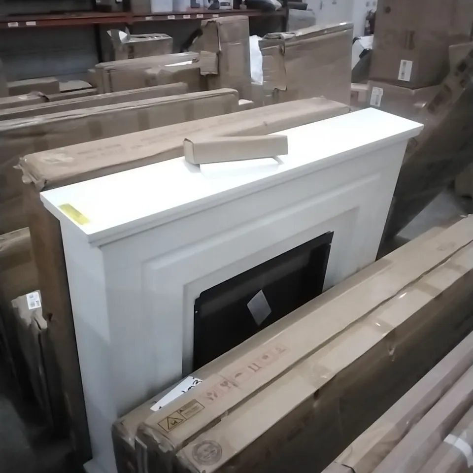 BOXED WHITHAM ELECTRIC FIREPLACE - WHITE
