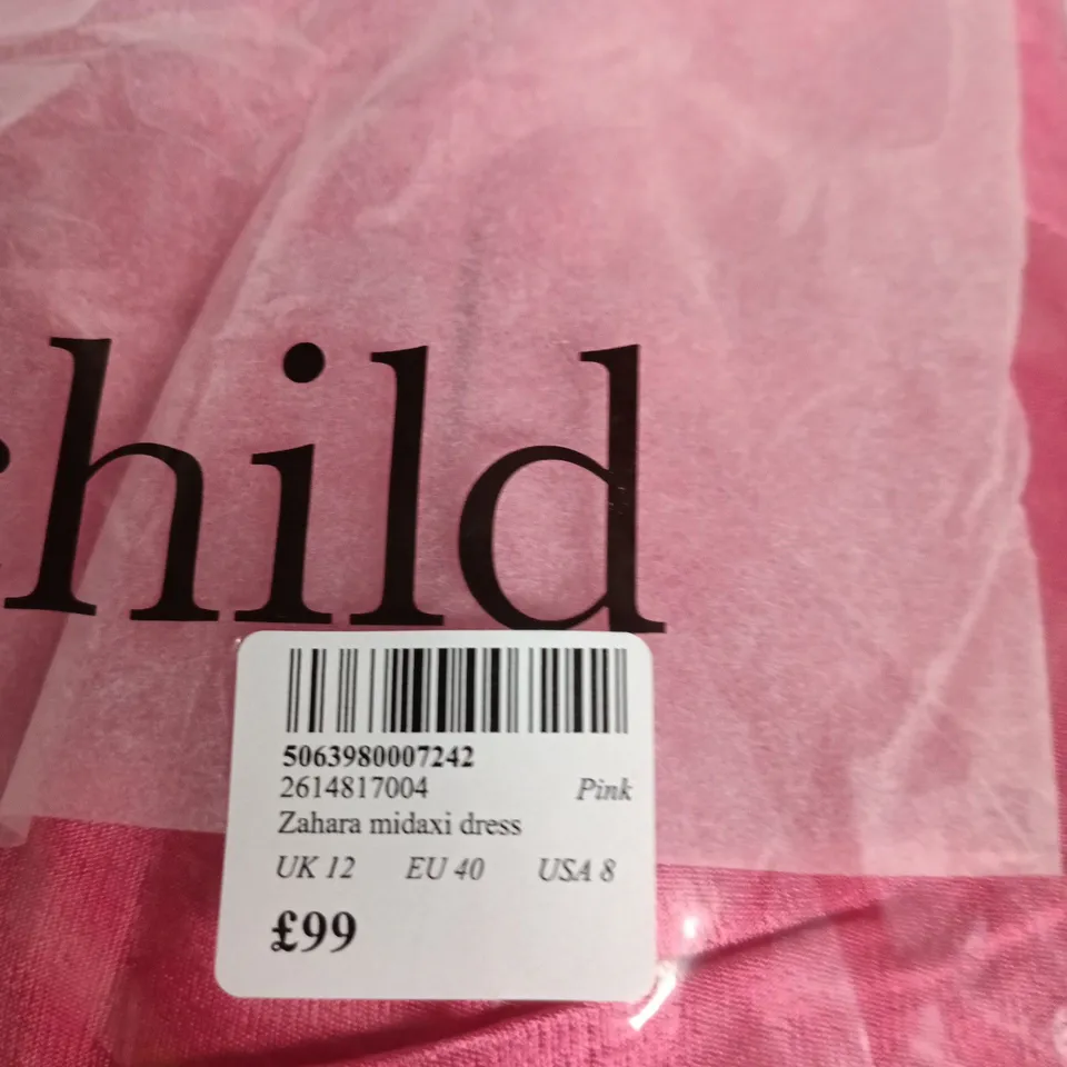 NOBODY'S CHILD ZAHARA MIDAXI DRESS – PINK, UK 12 (EU 40, US 8)
