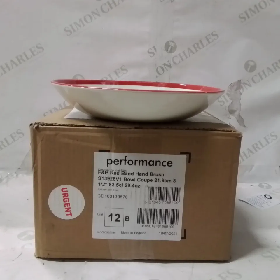 BOXED STEELITE RED HAND BRUSH BOWLS APPROXIMATELY 7