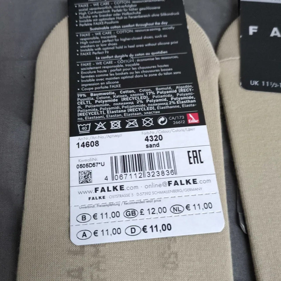 FALKE FAMILY COTTON SOCKS – SAND, UK 11 1/2–14 (US 12 1/2–15) – 3 PACK