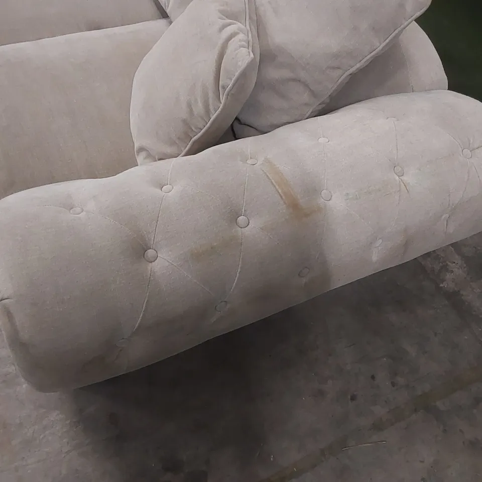 QUALITY DESIGNER WINDSOR 3 SEATER FABRIC UPHOLSTERED SCATTER BACK SOFA