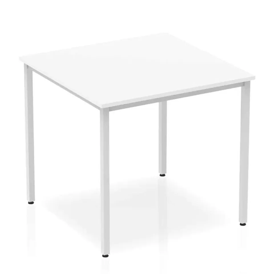 BOXED KYVAN RECTANGLE TABLE GREY OAK BOX FRAME SILVER LEGS // 185CM DEPTH X 85.5CM WIDTH X 5.7CM H (1 BOX)