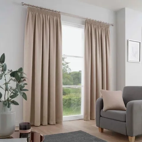GALAXY POLYESTER ROOM DARKENING PINCH PLEAT CURTAIN PAIR (SET OF 2)