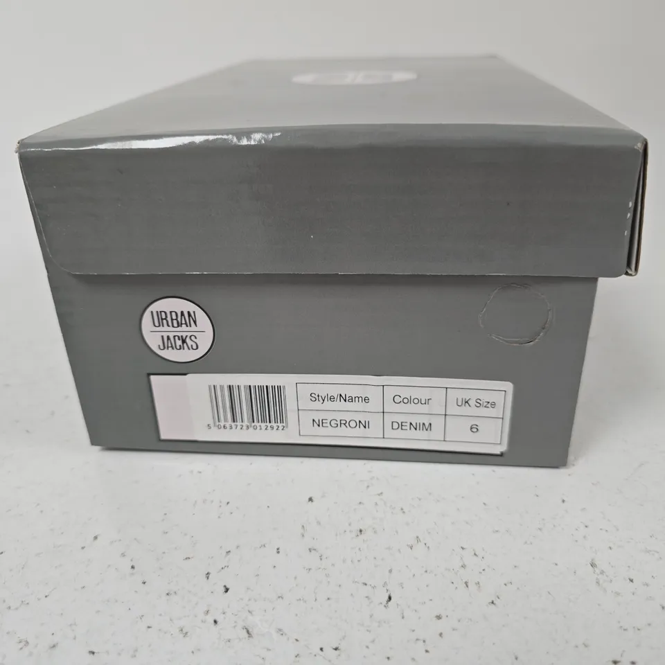 URBAN JACKS NEGRONI DENIM SLIP-ON SHOES – UK 6