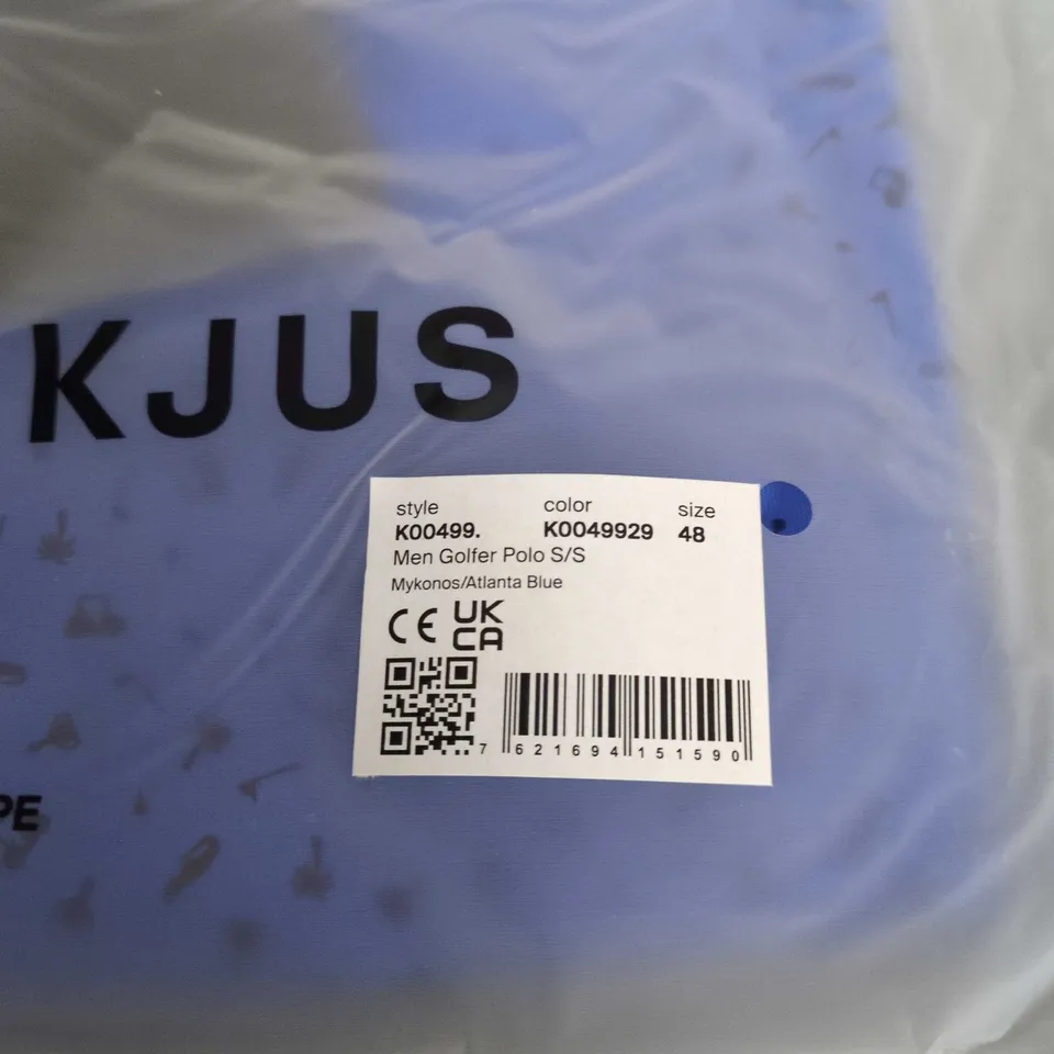 KJUS MEN’S GOLF POLO SHIRT – MYKONOS/ATLANTA BLUE, UK 38 (EU 48)