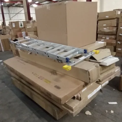 PALLET OF ASSORTED INCOMPLETE DESIGNER FURNITURE PARTS AND PIECES 