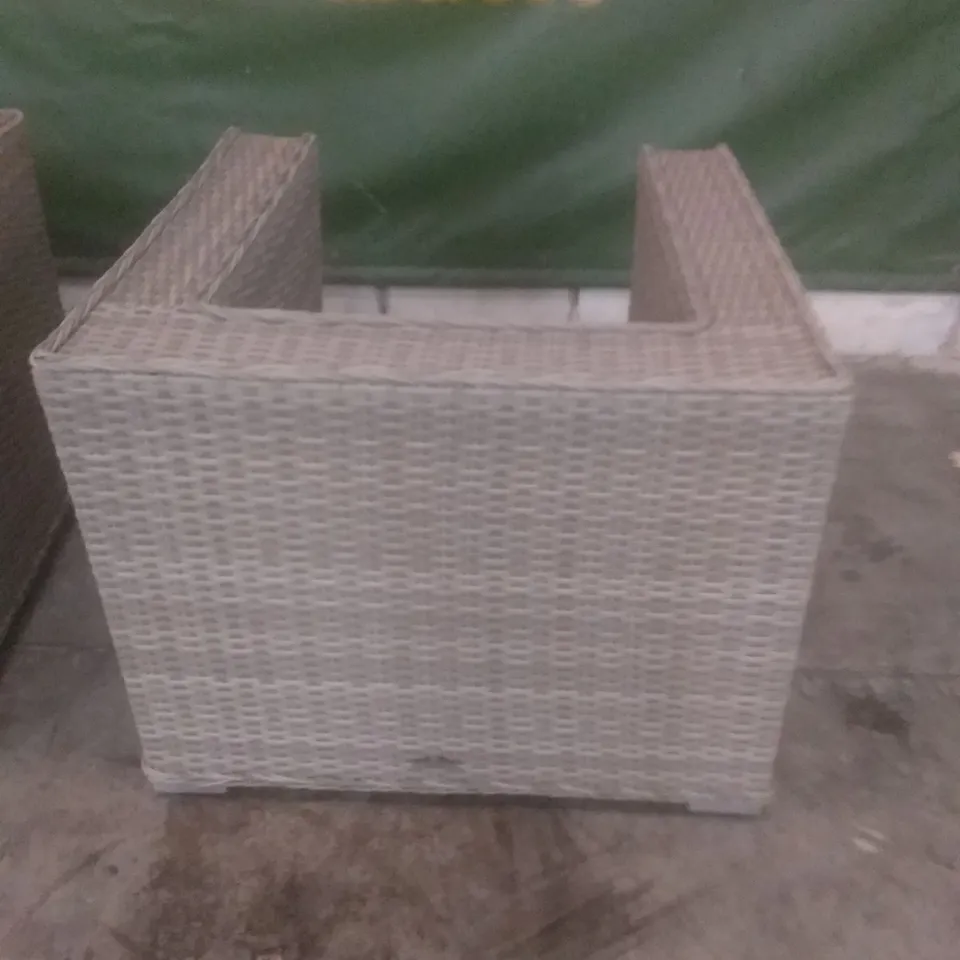 X2 RATTAN EFFECT GARDEN ARMCHAIRS GREY