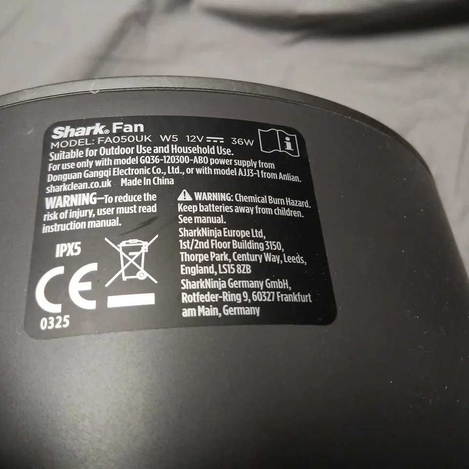 SHARK FAN FA050UK 12V 36W PORTABLE OUTDOOR/INDOOR FAN