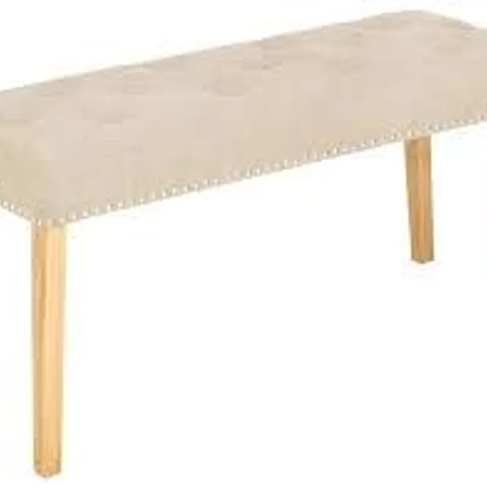 BOXED WARWICK CHENILLE BENCH IN NATURAL/OAK - 1 BOX