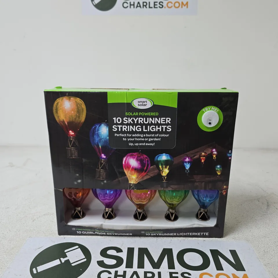 SMART SOLAR 10 SKYRUNNER STRING LIGHTS – GARDEN SOLAR LIGHTING, BOXED