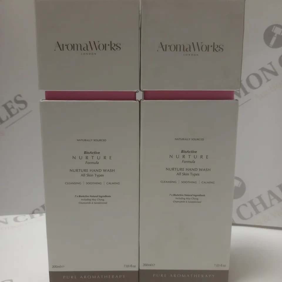 BOX OF 2 X 200ML AROMAWORKS NURTURE BIOACTIVE HAND WASH