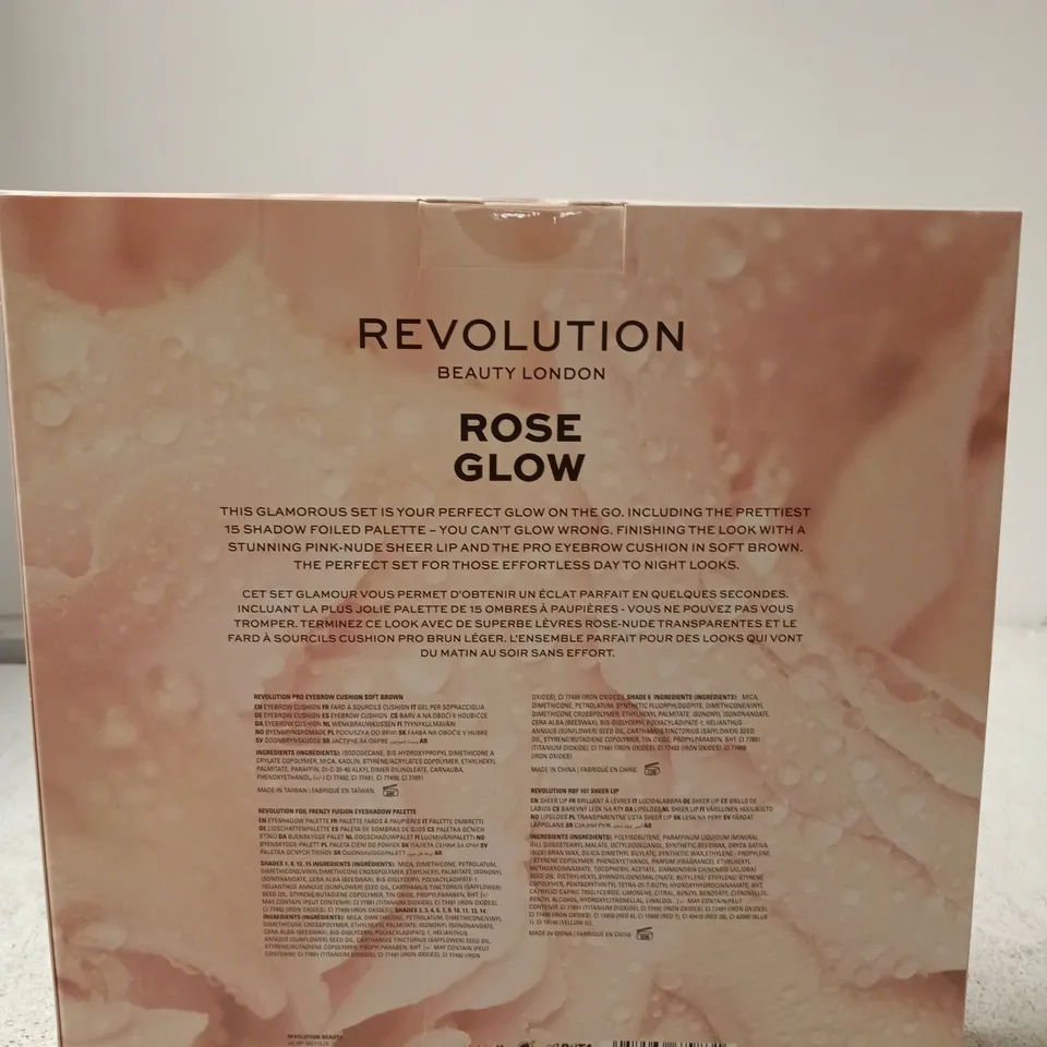 REVOLUTION BEAUTY ROSE GLOW EYESHADOW PALETTE – BOXED
