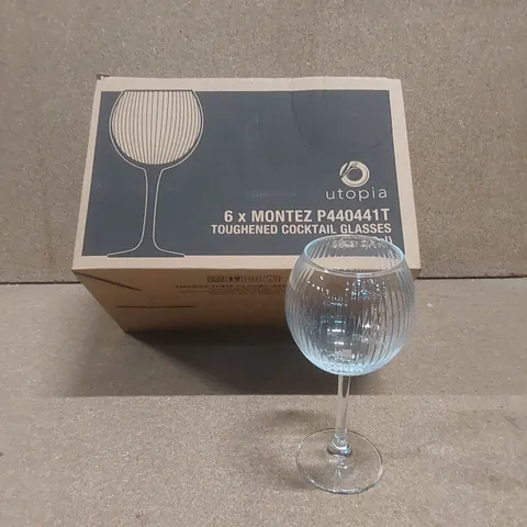 BOXED SET OF 5 UTOPIA MONTEZ TOUGHENED COCKTAIL GLASSES 20oz