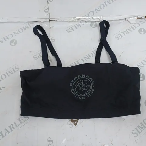 GYMSHARK BLACK LOGO SPORTS BRA- MEDIUM