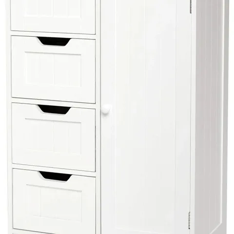 BOXED BATHROOM CABINET WITH 4 DRAWERS, 1 DOOR, 56 X 30 X 82.5 CM (L X W X H), WHITE