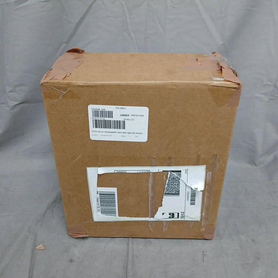 SET OF 2 RECHARGEABLE GLASS WALL LIGHTS 