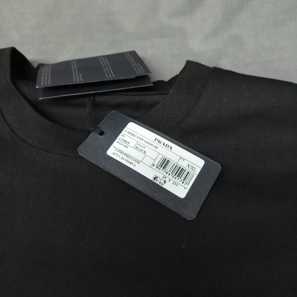 PRADA T-SHIRT WITH 3D LOGO – BLACK, XXL