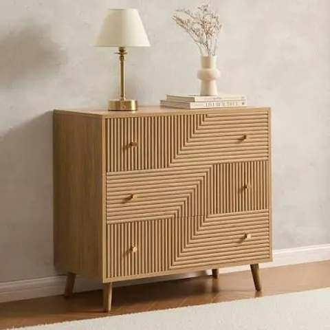 BOXED DUSK DORA 3 DRAWER CHEST - LIGHT WOOD