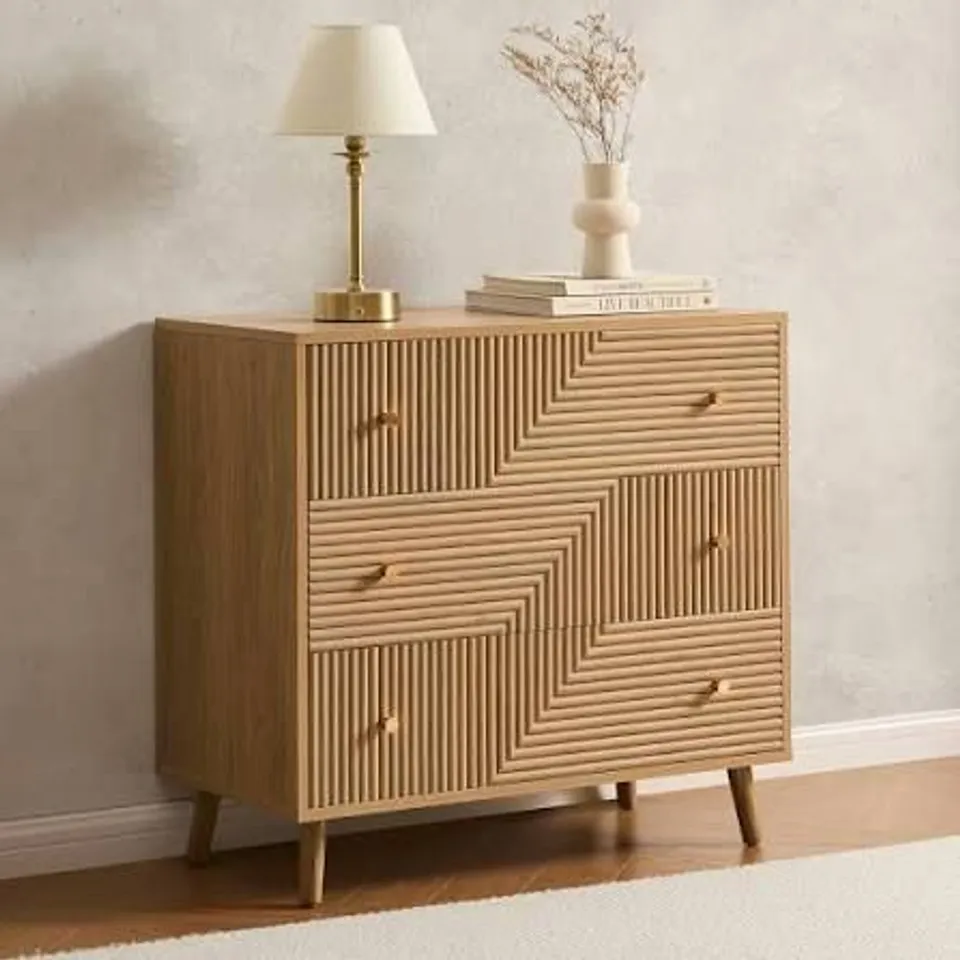 BOXED DUSK DORA 3 DRAWER CHEST - LIGHT WOOD