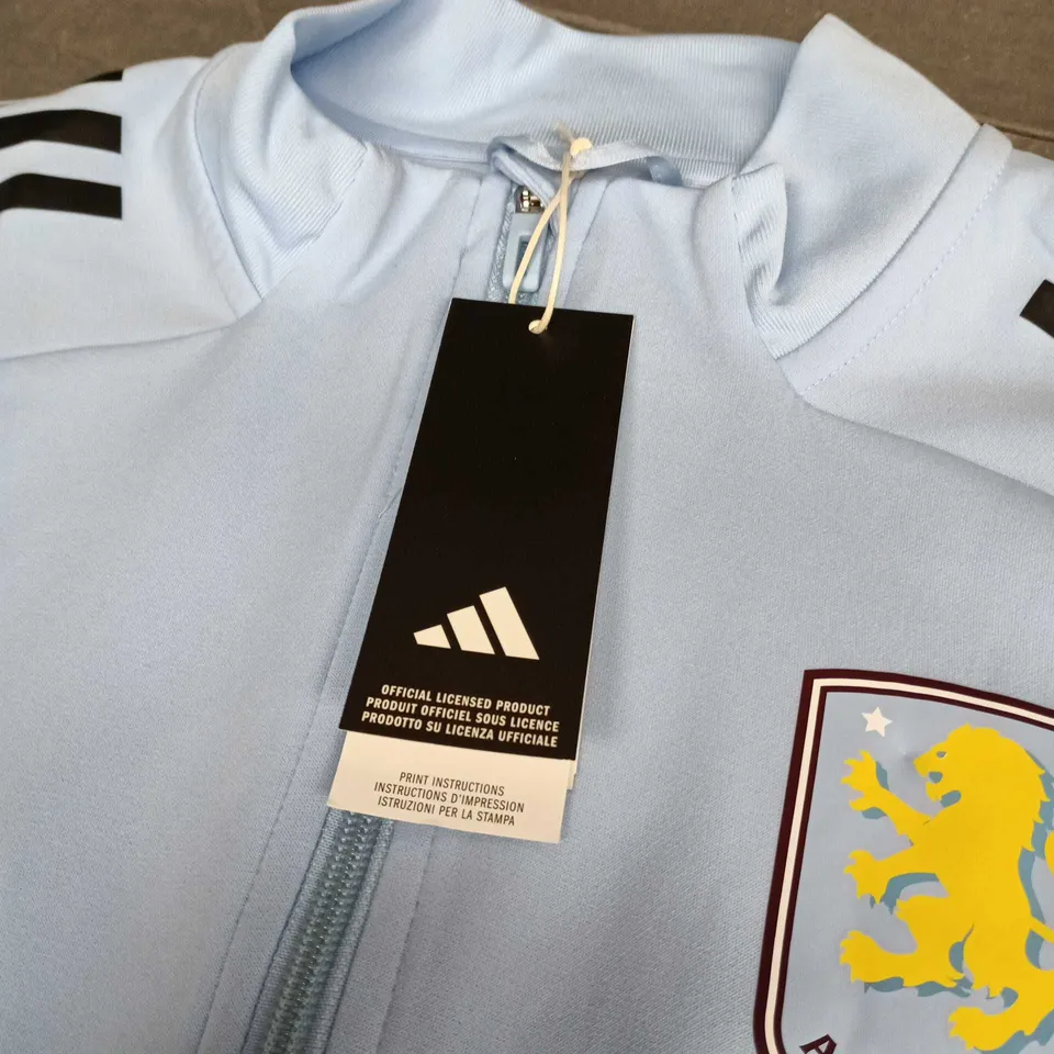 ASTON VILLA FC TRACK TOP – ADIDAS, LIGHT BLUE, MEN'S UK L