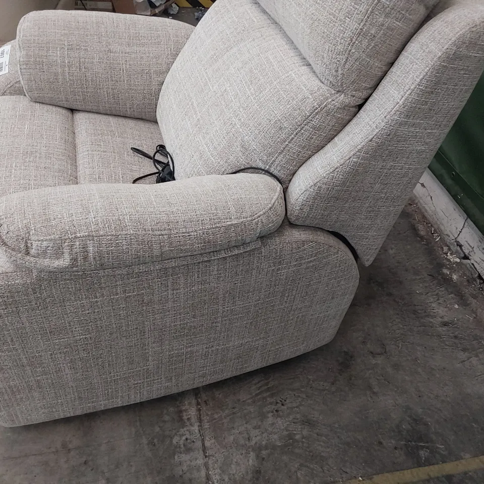 QUALITY BRITISH DESIGNER G PLAN KINGSBURY POWER RECLINING EASY CHAIR BEACH CARAMEL FABRIC 
