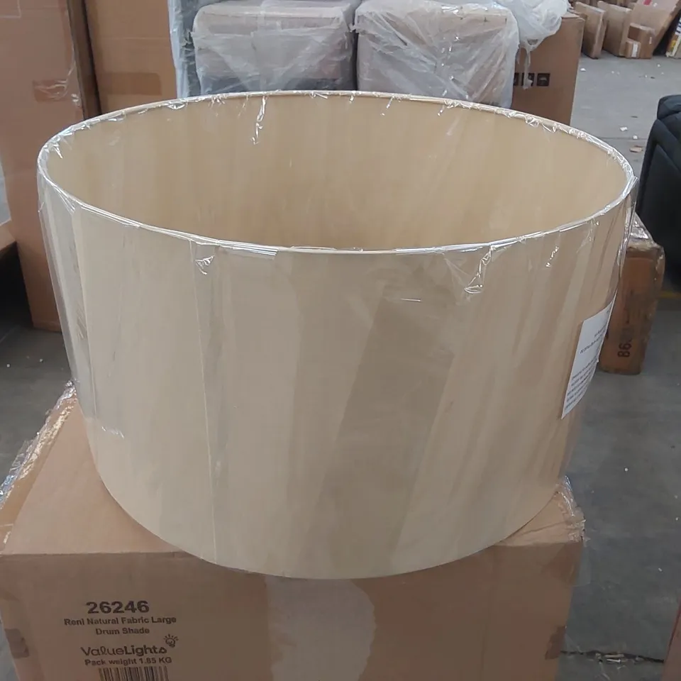 BOXED RENI NATURAL FABRIC LARGE DRUM SHADE