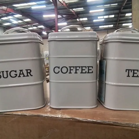 BOXED LIVING NOSTALGIA COFFEE,TEA AND SUGAR CANISTERS