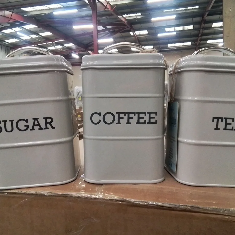 BOXED LIVING NOSTALGIA COFFEE,TEA AND SUGAR CANISTERS 