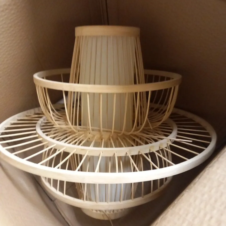 BOXED BAMBOO EFFECT LIGHT SHADE