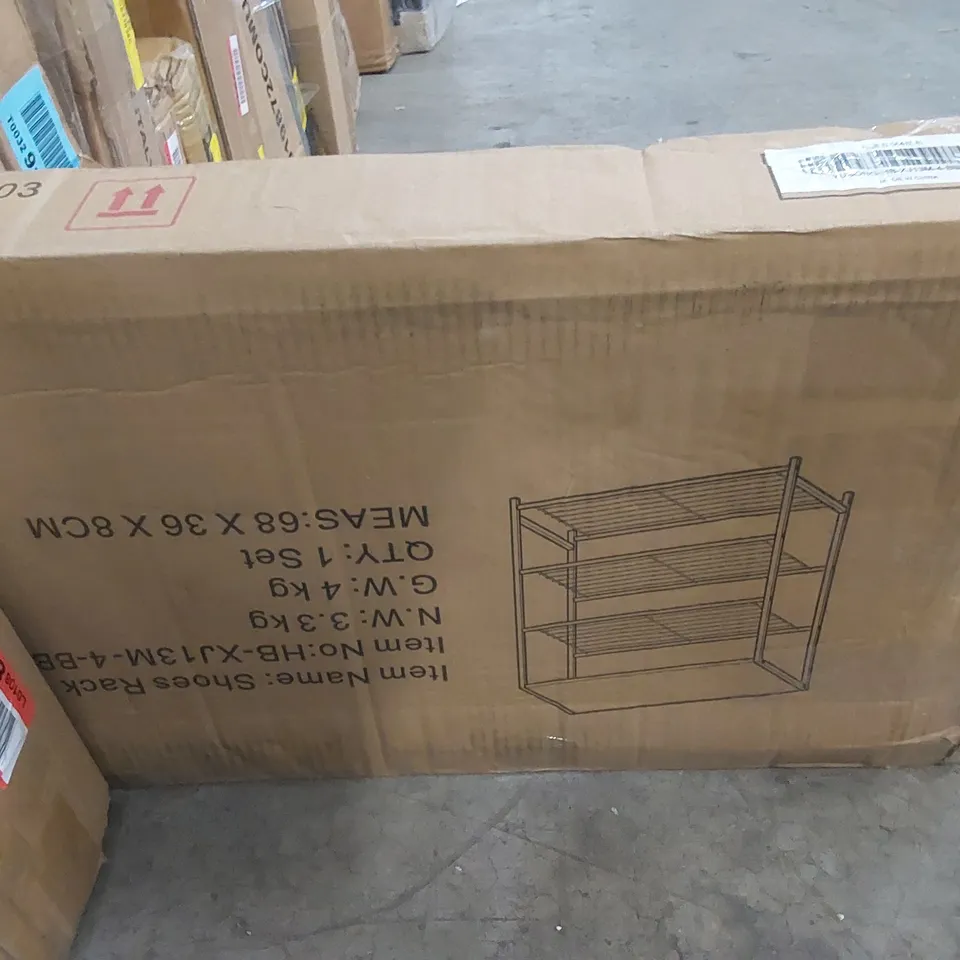 BOXED 9 PAIR SHOE RACK HALLWAY SHOE STORAGE (1 BOX)