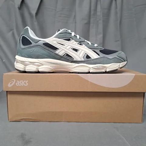 BOXED PAIR OF ASICS GEL-NYC SHOES IN GREY UK SIZE 8.5