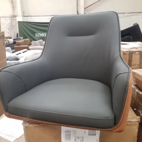 BOXED CLIPOP ERGONOMIC FAUX LEATHER UPHOLSTERED DINING CHAIRS SET OF 2, PADDED SEAT FOR KITCHEN - 