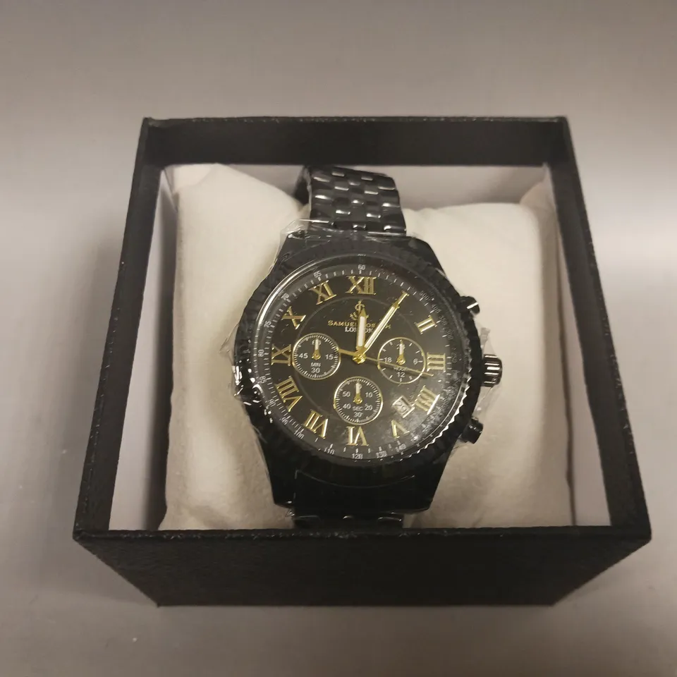 BOXED SAMUEL JOSEPH SPEED EXQUISITE BLACK WATCH 