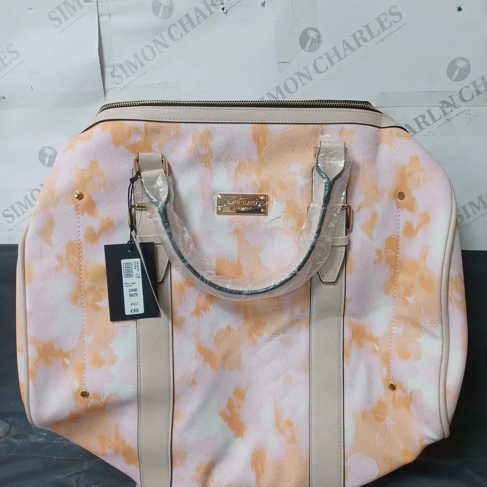 RIVER ISLAND LARGE WEEKEND BAG PINK/ORANGE