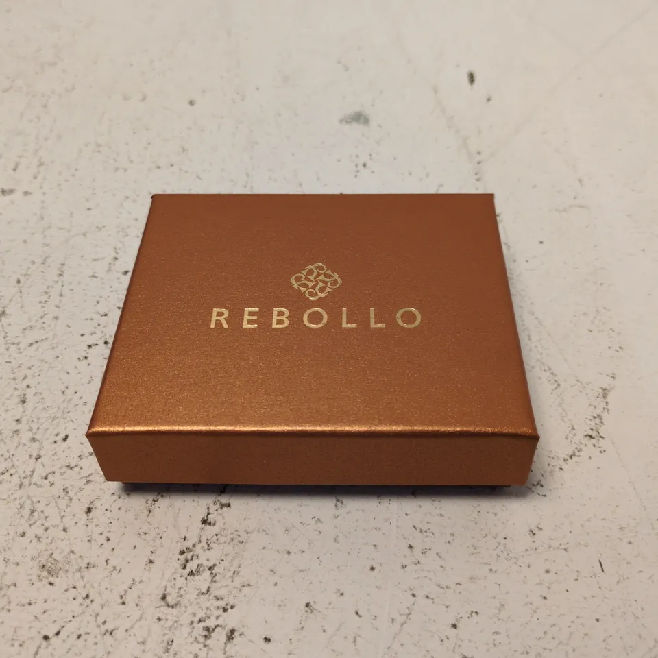 REBOLLO GOLD-TONE NECKLACE WITH AMBER PENDANT – BOXED