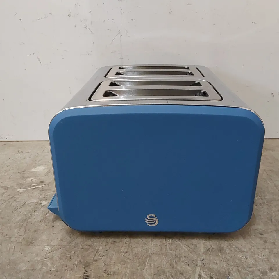 BOXED SWAN SPRUCE BLUE 4 SLICE TOASTER