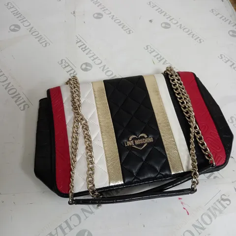 LOBE MOSCHINO FAUX LATHER STRAPPED BAG