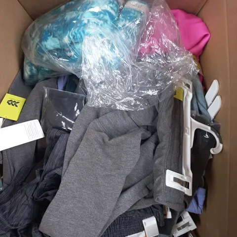 APPROXIMATELY 25 ASSORTED CLOTHING PRODUCTS IN VARIOUS STYLES & SIZES TO INCLUDE TOP, JUMPERS, PANTS ETC
