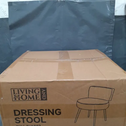 BOXED LIVING AND HOME DRESSING STOOL IN WHITE 