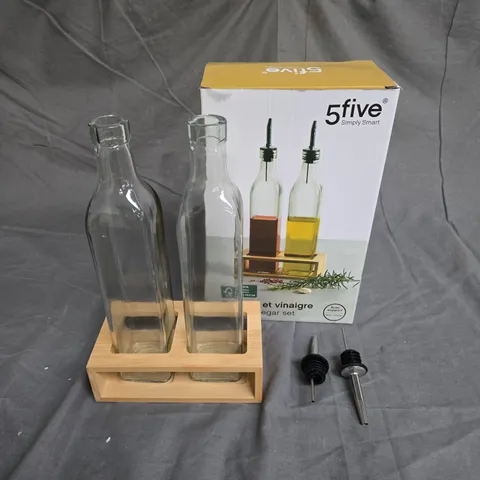 BOXED 5FIVE OIL AND VINEGAR BOTTLE SET - COLLECTION ONLY