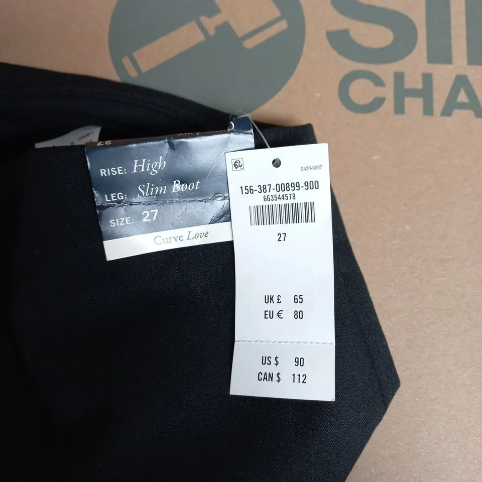 CURVE LOVE HIGH RISE SLIM BOOT JEANS, BLACK, UK 6 (US 27)