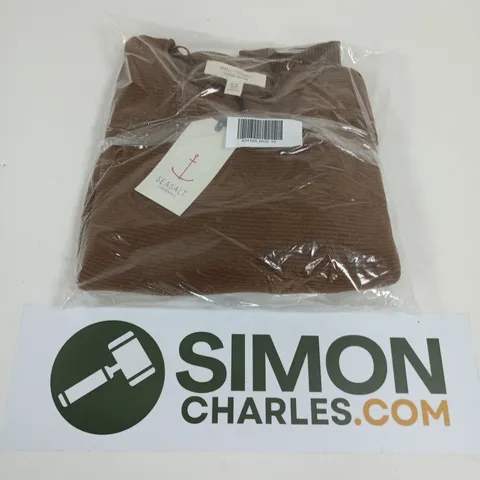 BAGGED SEASALT CORNWALL MAKERS JUMPER IN TOFFEE - UK 10