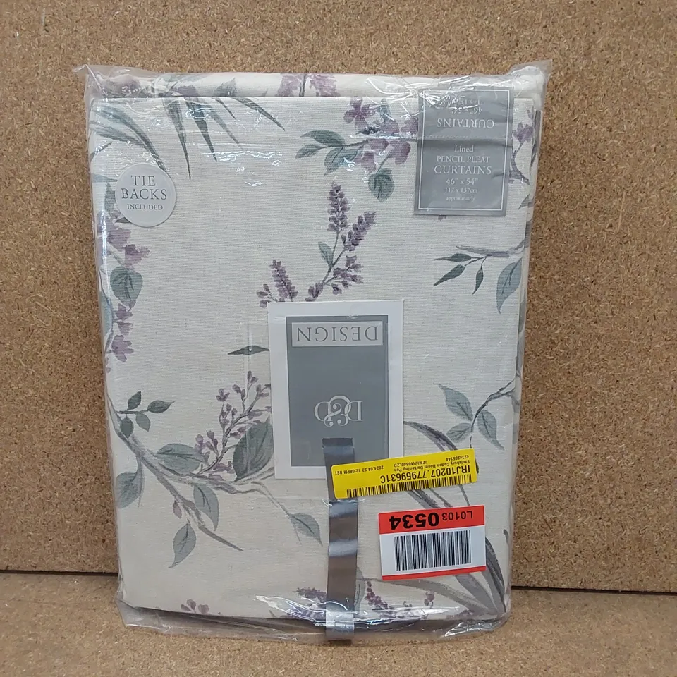 BAGGED SAULSBURY COTTON ROOM DARKENING PENCIL PLEAT CURTAINS // SIZE: 117 X 137cm