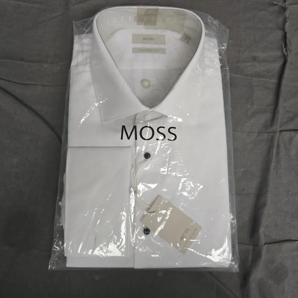 BAGGED TAILORED FIT WHITE DRESS SHIRT – MEN'S, NECK 17