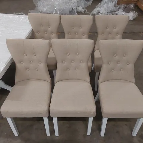 SET OF 6x DESIGNER UPHOLSTERED DINING CHAIRS 