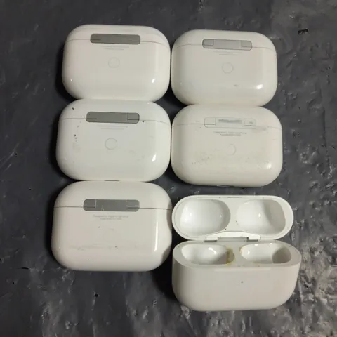 LOT OF 6 EMPTY APPLE AIRPODS PRO CHARGING CASES A2190 IN WHITE